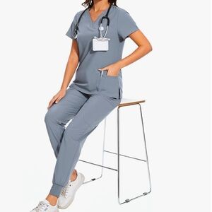 Gray Women's Scrub Set